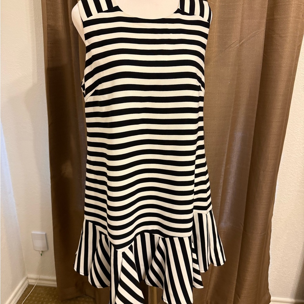 Joy Joy Monochrome Striped Dress